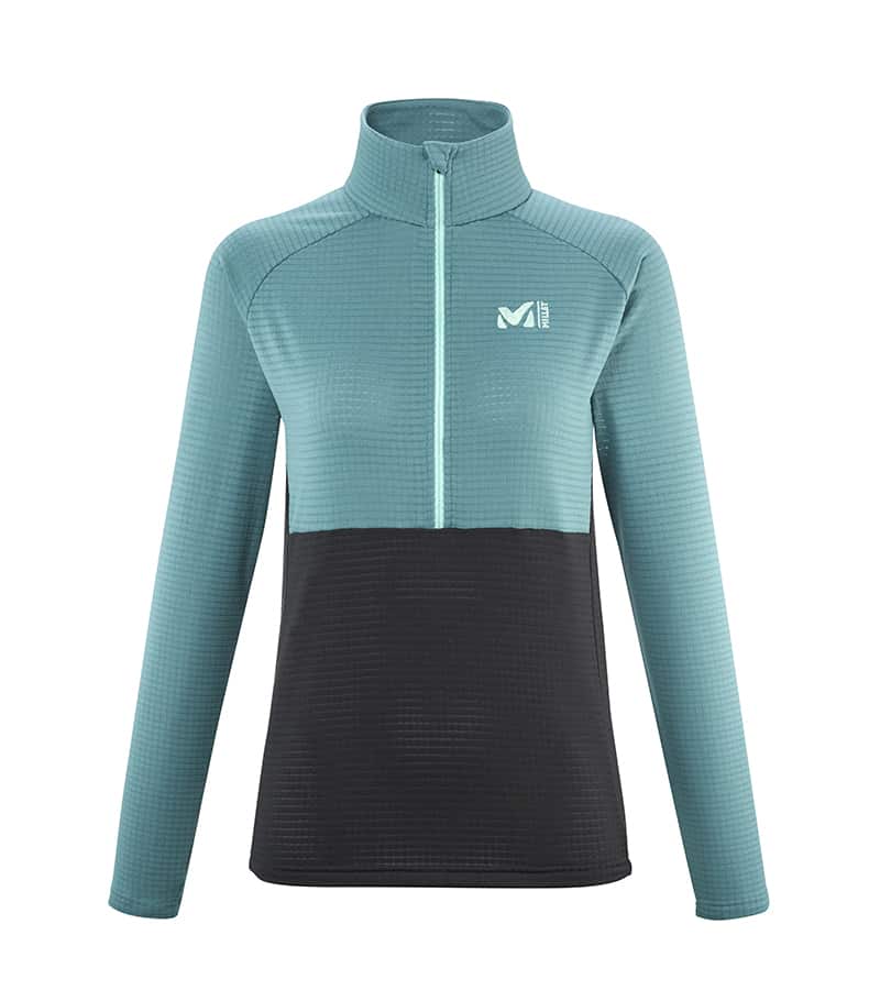 Maglia termica da donna Intense Fl di Millet colore celeste e nero